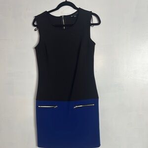 Valerie Bertinelli Black and‎ Blue Sheath Mini Dress